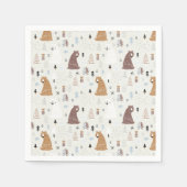 Serviette En Papier Bears mignonne dans le Motif Woods (Devant)