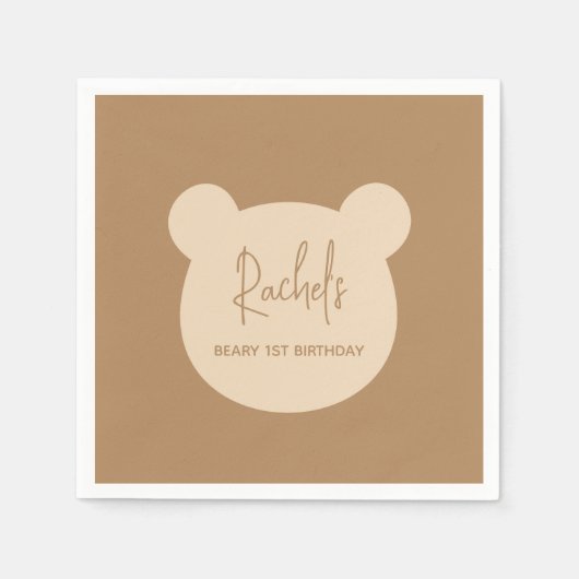 Serviette En Papier Béary 1er anniversaire (Devant)