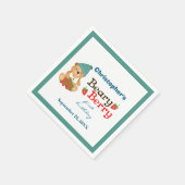 Serviette En Papier Beary Berry Premier anniversaire Teddy Bear Fraise (Coin)