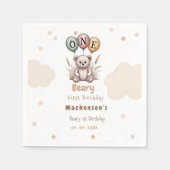 Serviette En Papier Beary First Balloon Boy 1st Birthday Teddy Bear (Devant)