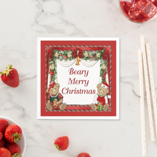 Serviette En Papier Beary Joyeux Noël (En situation)