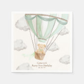 Serviette En Papier Béary Premier anniversaire Teddy Bear Hot Air Ball (Devant)