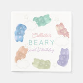 Serviette En Papier Beary Sweet Pastel Gummy Ours Anniversaire (Devant)