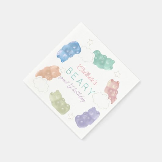 Serviette En Papier Beary Sweet Pastel Gummy Ours Anniversaire (Coin)