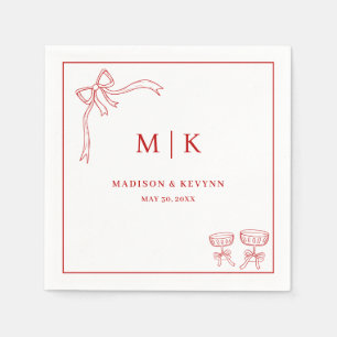 Serviette En Papier Beatrice Ribbon Mariage rouge