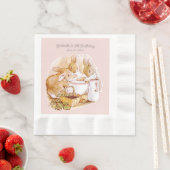 Serviette En Papier Beatrix Potter Bunnies Berries et crème Anniversai (En situation)