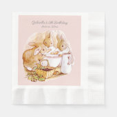 Serviette En Papier Beatrix Potter Bunnies Berries et crème Anniversai (Devant)
