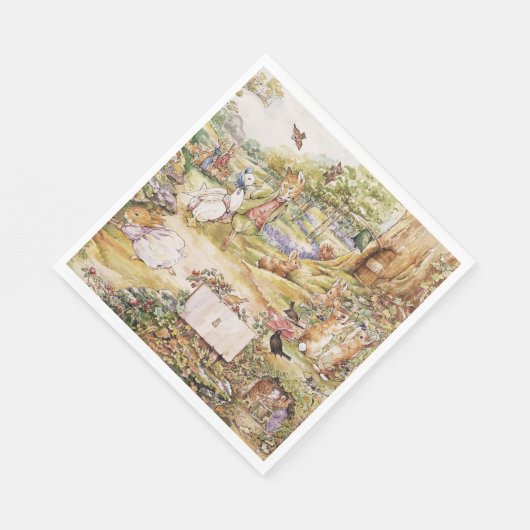 Serviette En Papier Beatrix Potter Cute Peter et ses amis (Coin)