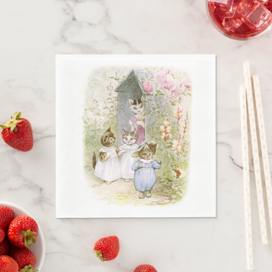 Serviette En Papier Beatrix Potter, Mittens Kitten, (En situation)