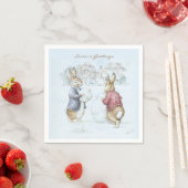 Serviette En Papier Beatrix Potter Snowman et Bunnies Holiday (En situation)