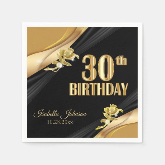 Serviette En Papier Beau 30ème anniversaire (Devant)