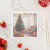 Serviette En Papier Beau arbre de Noël Abstrait piles de cadeaux (En situation)