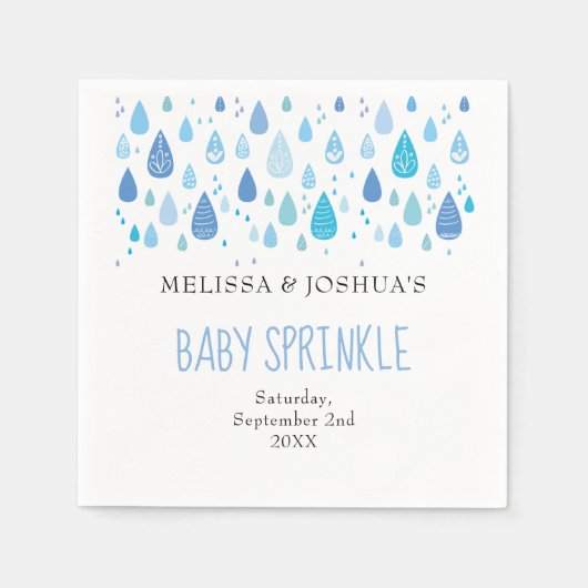 Serviette En Papier Beau Baby shower Couples Raindrops Couples / Saupo (Devant)
