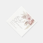 Serviette En Papier Beau Baby shower floral rose pâle (Coin)