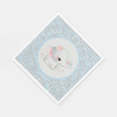 Serviette En Papier Beau bébé blanc éléphant garçon bébé (Coin)