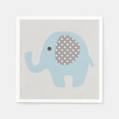 Serviette En Papier Beau bébé éléphant bleu bleu bébé (Devant)