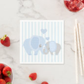 Serviette En Papier Beau bébé garçon bleu éléphant (En situation)