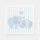 Serviette En Papier Beau bébé garçon bleu éléphant (Devant)