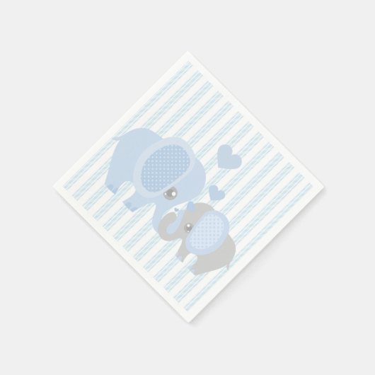 Serviette En Papier Beau bébé garçon bleu éléphant (Coin)