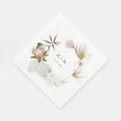 Serviette En Papier Beau Boho minimaliste Mariage botanique (Coin)