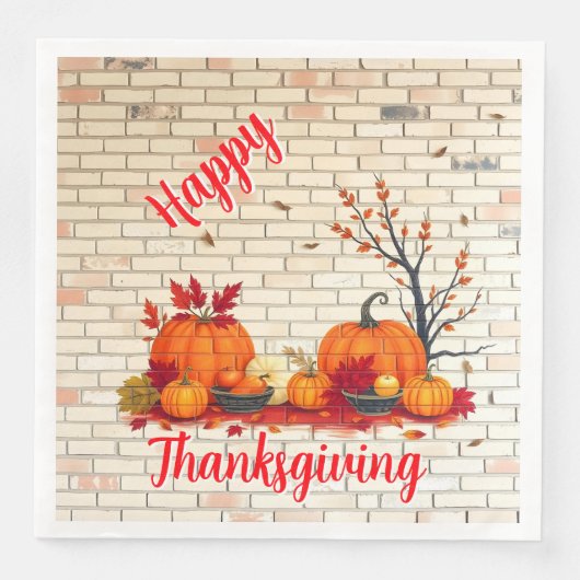 Serviette En Papier Beau Bon thanksgiving moderne automne (Devant)