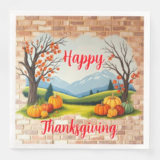 Serviette En Papier Beau Bon thanksgiving tendance automne (Devant)