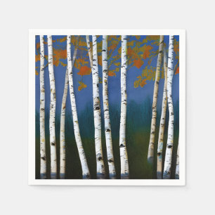 Serviette En Papier Beau bouleau d'automne
