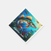 Serviette En Papier Beau brochet de walleye dans le lac (Coin)