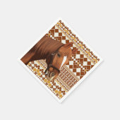 Serviette En Papier Beau cheval Brown sur Motif géométrique Earthy (Coin)