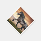 Serviette En Papier Beau Cheval Noir (Coin)