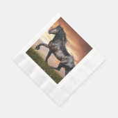 Serviette En Papier Beau Cheval Noir (Coin)