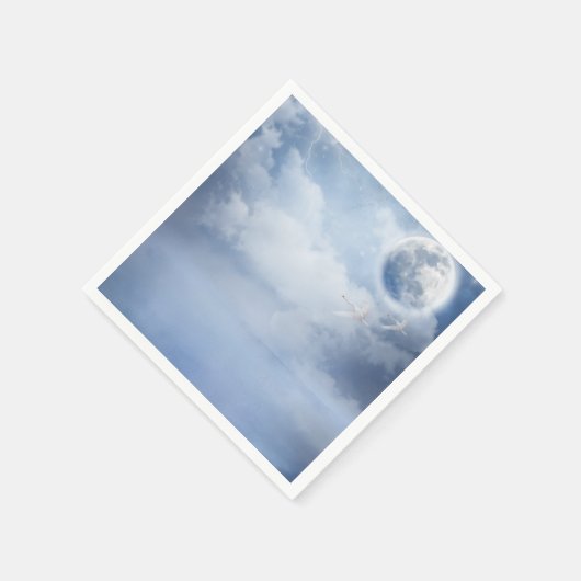 Serviette En Papier Beau ciel bleu avec cygnes volants (Coin)