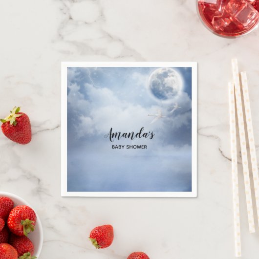 Serviette En Papier Beau ciel bleu avec cygnes volants (En situation)