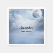 Serviette En Papier Beau ciel bleu avec cygnes volants (Devant)