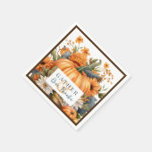 Serviette En Papier Beau Citrouille de Thanksgiving d'automne (Coin)