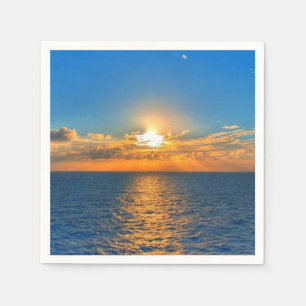 Serviette En Papier Beau coucher de soleil sur l'océan