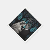 Serviette En Papier Beau couple mariage sur un arbre de vie bleu (Coin)