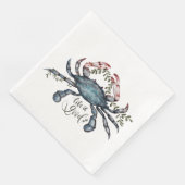 Serviette En Papier Beau Crabe Bleu Art Design Papier Napkin (Coin)