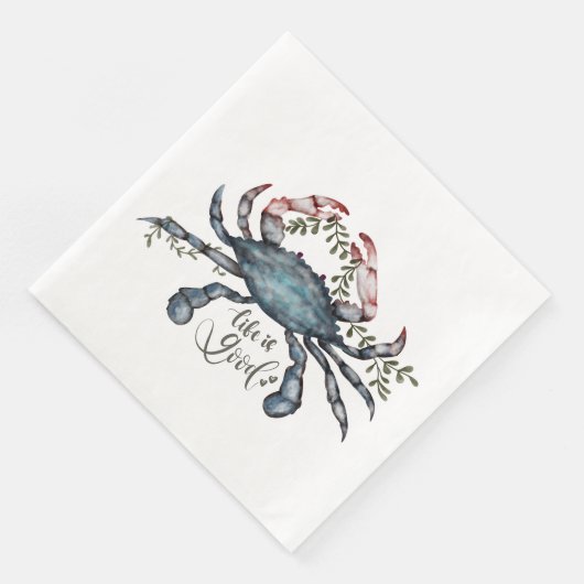 Serviette En Papier Beau Crabe Bleu Art Design Papier Napkin (Coin)
