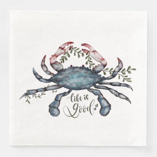 Serviette En Papier Beau Crabe Bleu Art Design Papier Napkin (Devant)