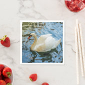 Serviette En Papier Beau cygne blanc (En situation)