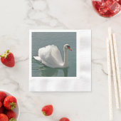 Serviette En Papier Beau cygne blanc (En situation)