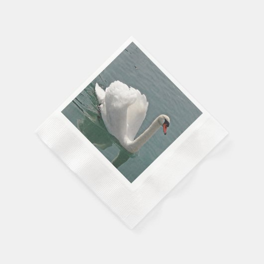 Serviette En Papier Beau cygne blanc (Coin)