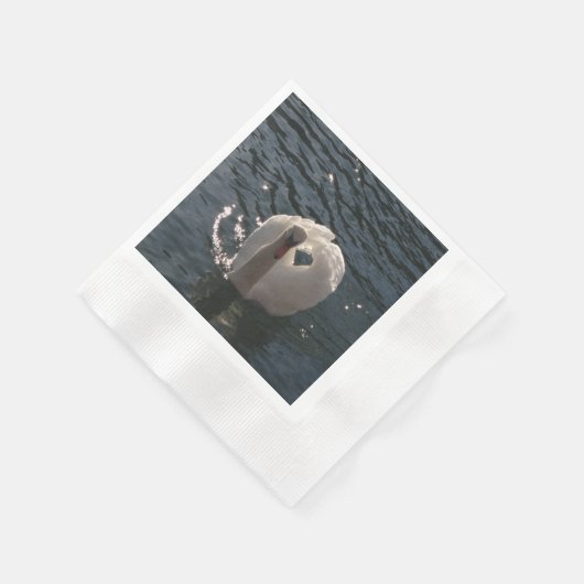Serviette En Papier Beau cygne blanc (Coin)