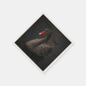 Serviette En Papier Beau cygne noir avec un bec rouge vif (Coin)