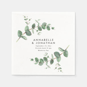 Serviette En Papier Beau délicat mariage de feuillage d'eucalyptus