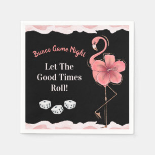 Serviette En Papier Beau dés Bon TImes Roll Flamant rose rose Bunco