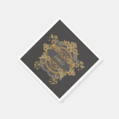 Serviette En Papier Beau design Art Nouveau avec fleurs (Coin)