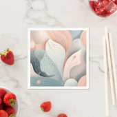 Serviette En Papier Beau design feuille pastel élégant (En situation)