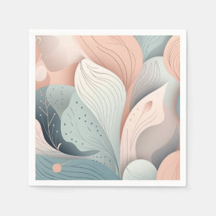 Serviette En Papier Beau design feuille pastel élégant